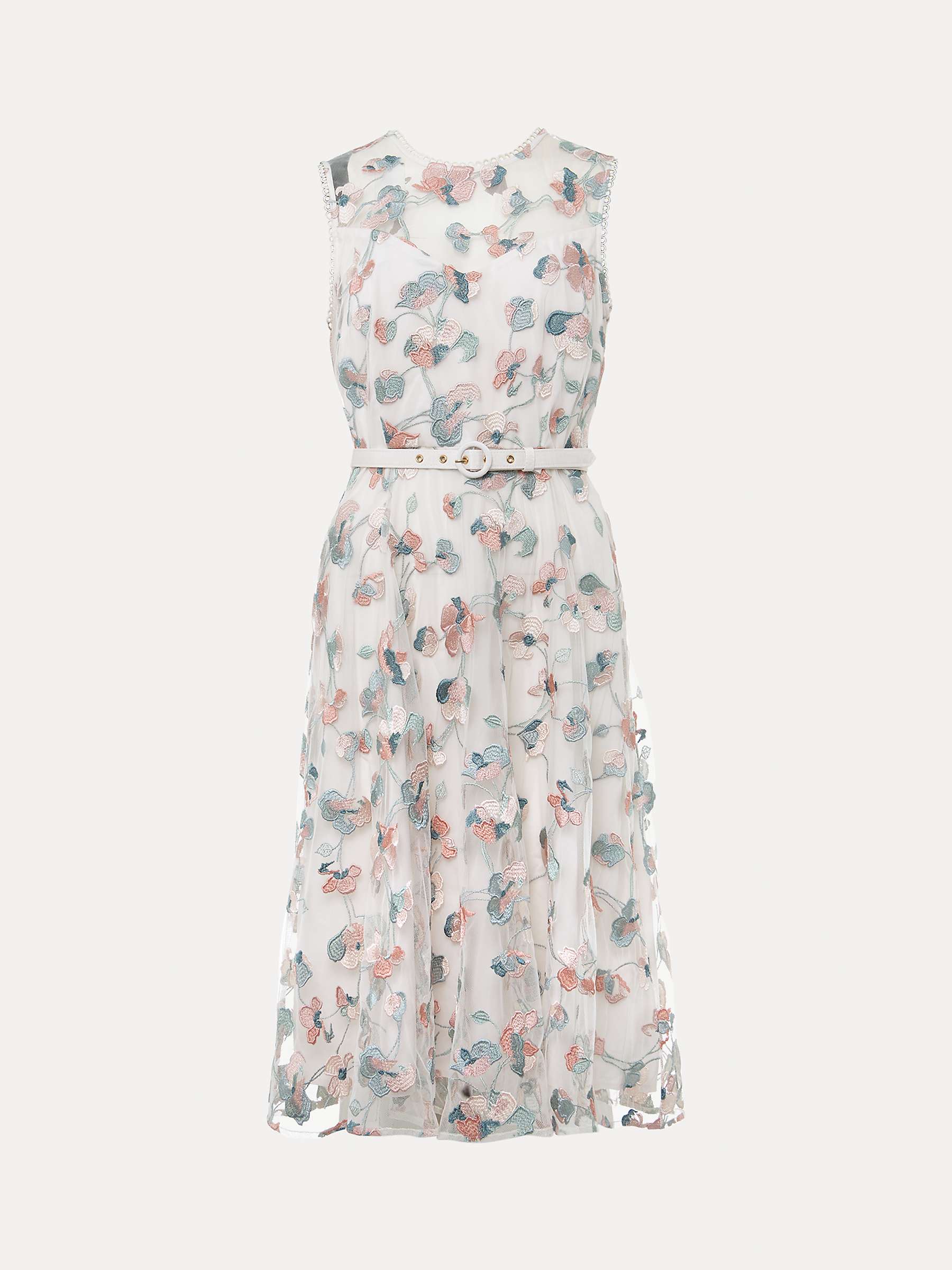 Buy Phase Eight Leighton Embroidered Knee Length Dress, Pale Petal/Multi Online at johnlewis.com