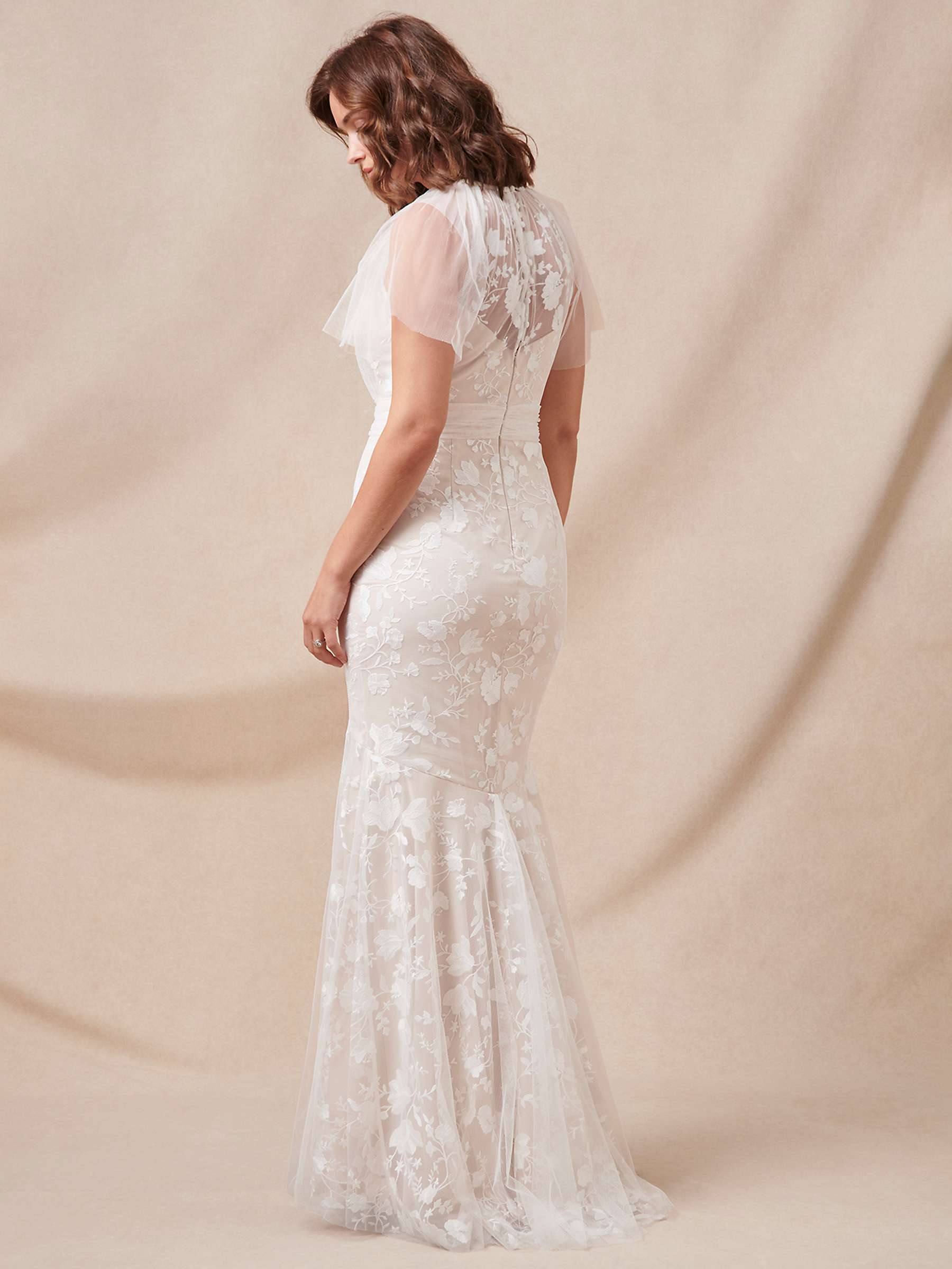 Buy Phase Eight Delilah Mesh Embroidered Maxi Wedding Dress, Parchment Online at johnlewis.com