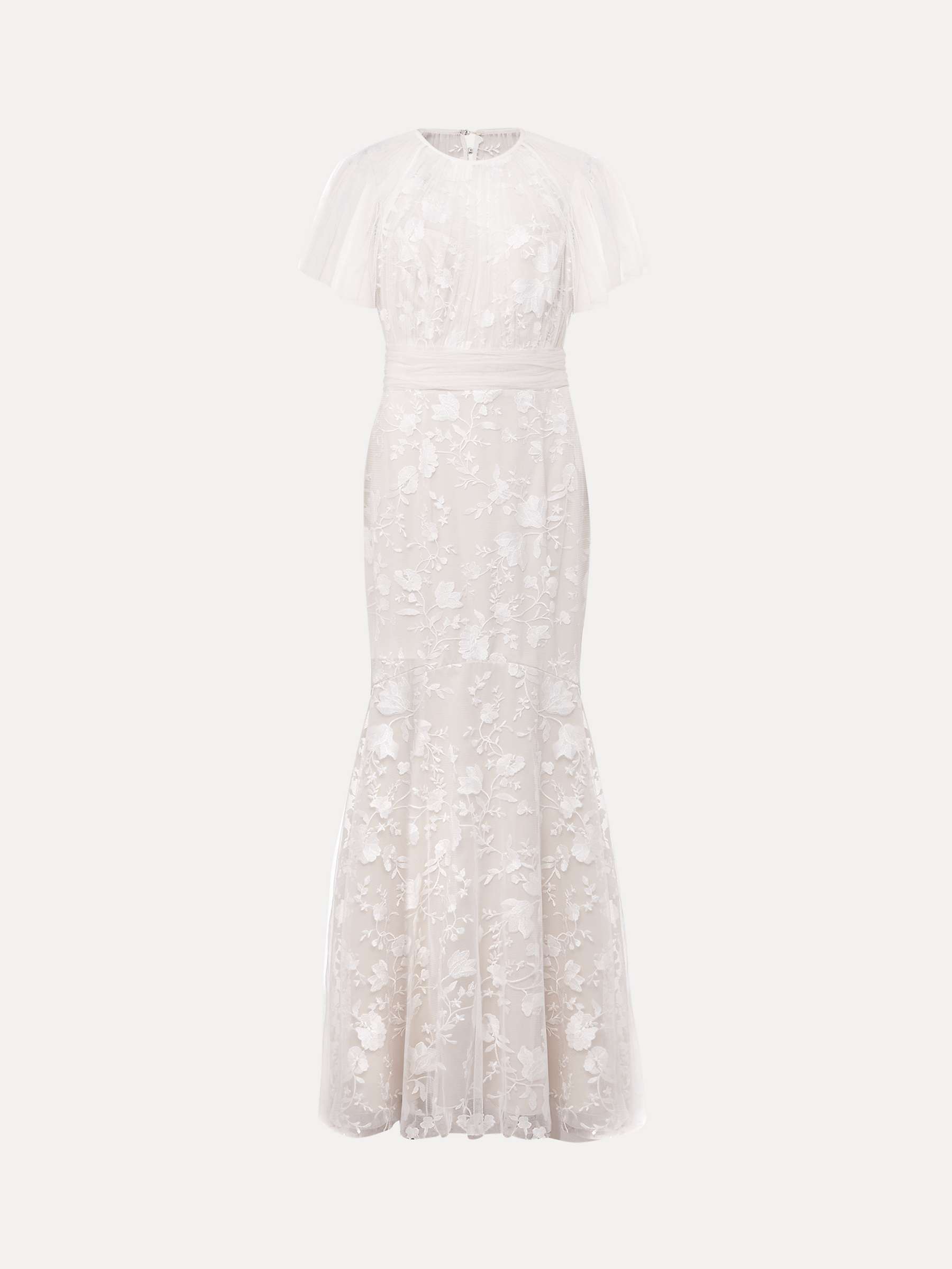 Buy Phase Eight Delilah Mesh Embroidered Maxi Wedding Dress, Parchment Online at johnlewis.com