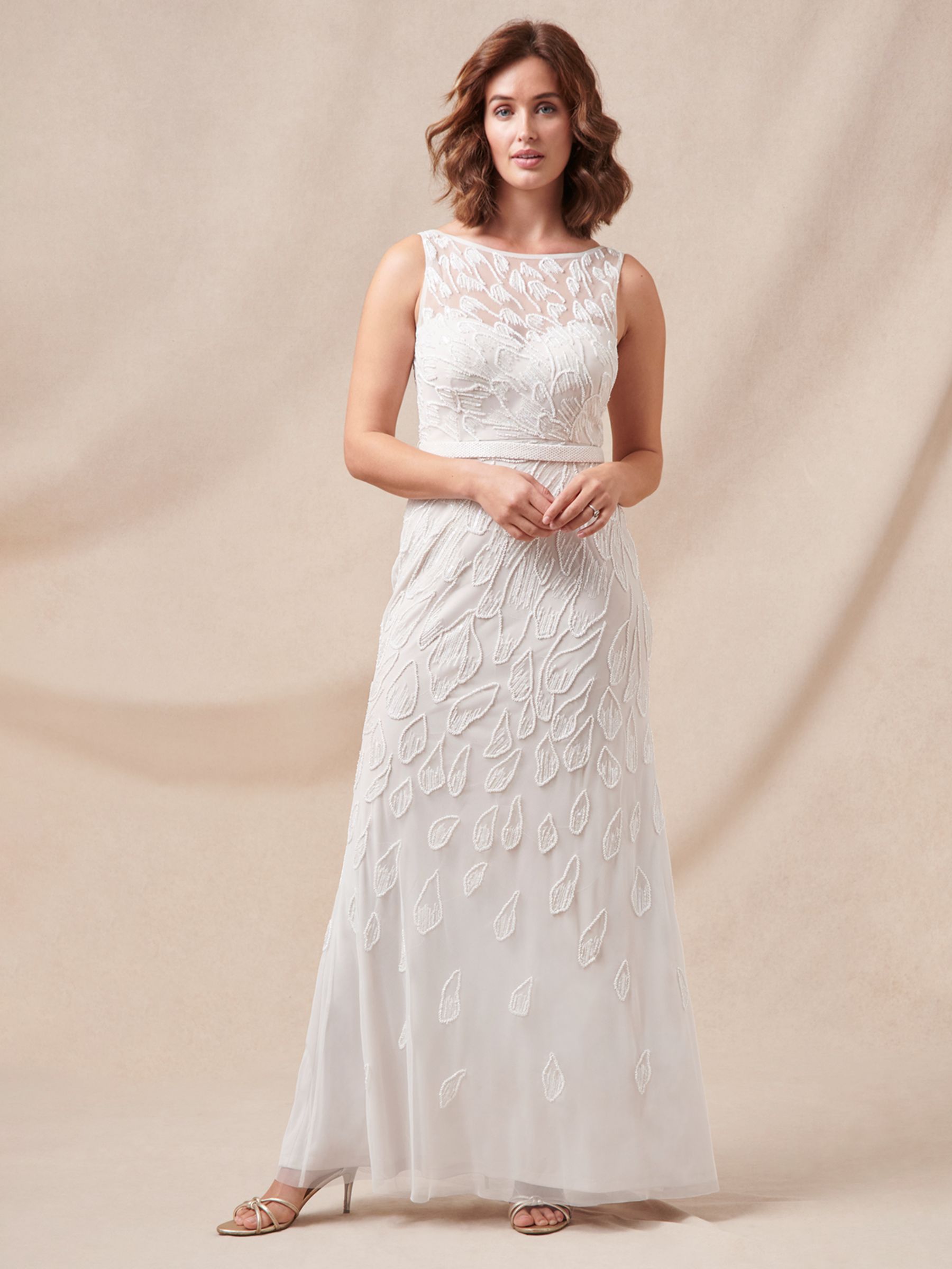 Phase Eight Ottilie Embroidered Wedding Dress, Ivory, 6
