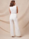 Phase Eight  Beatriz Satin Contrast Bridal Trousers, Ivory