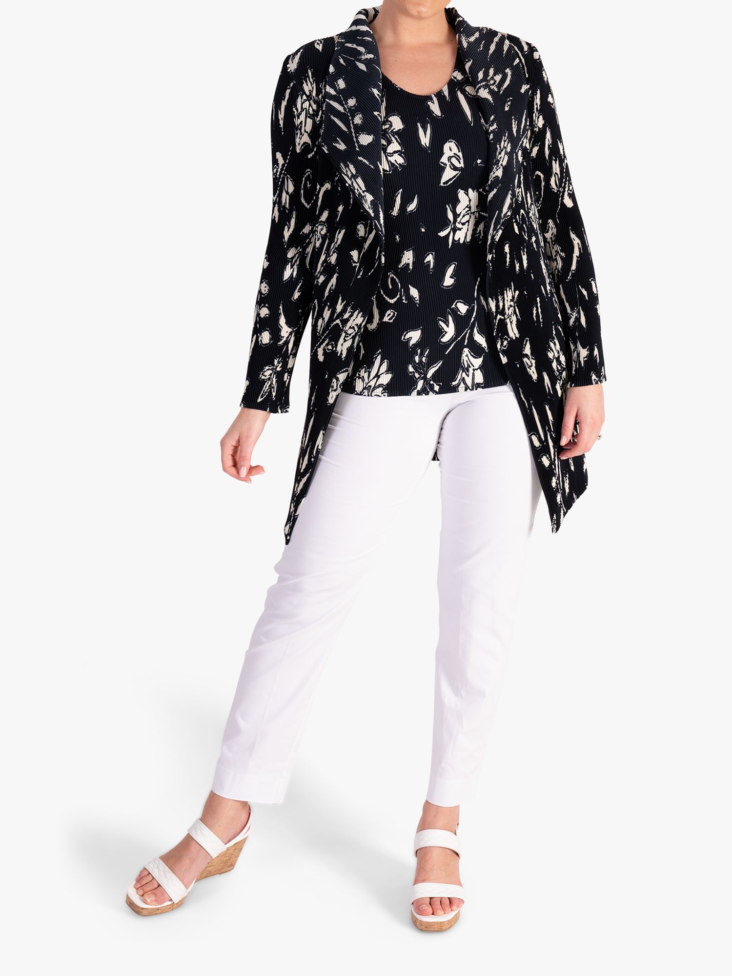 Buy chesca Floral Waterfall Jacket, Navy/Ivory Online at johnlewis.com