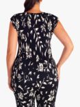 chesca Floral Cap Sleeve Top, Navy/Ivory