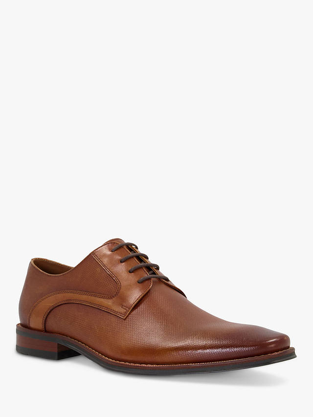 Dune Stoney Leather Burnished Toe Derby Shoes, Tan-leather