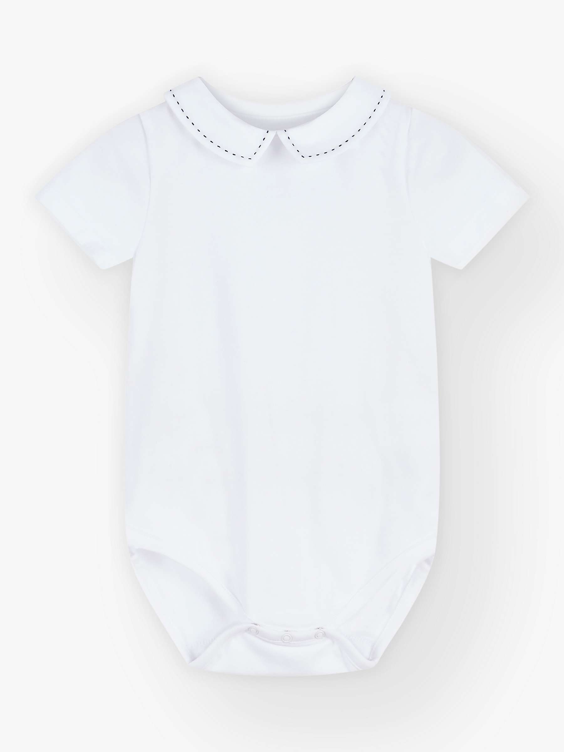 Buy Trotters Baby Monty Stitched Collar Bodysuit, White Online at johnlewis.com