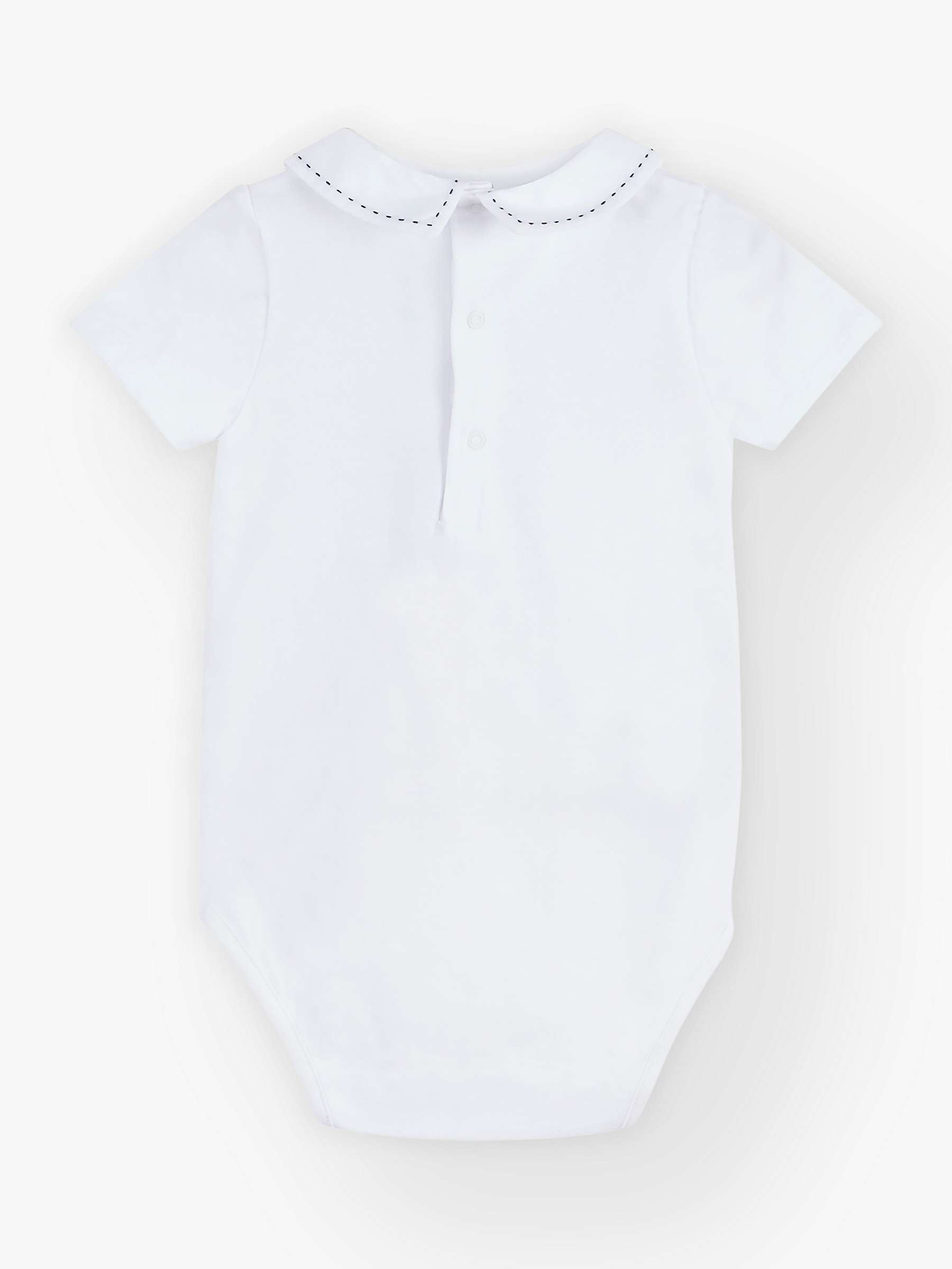 Buy Trotters Baby Monty Stitched Collar Bodysuit, White Online at johnlewis.com