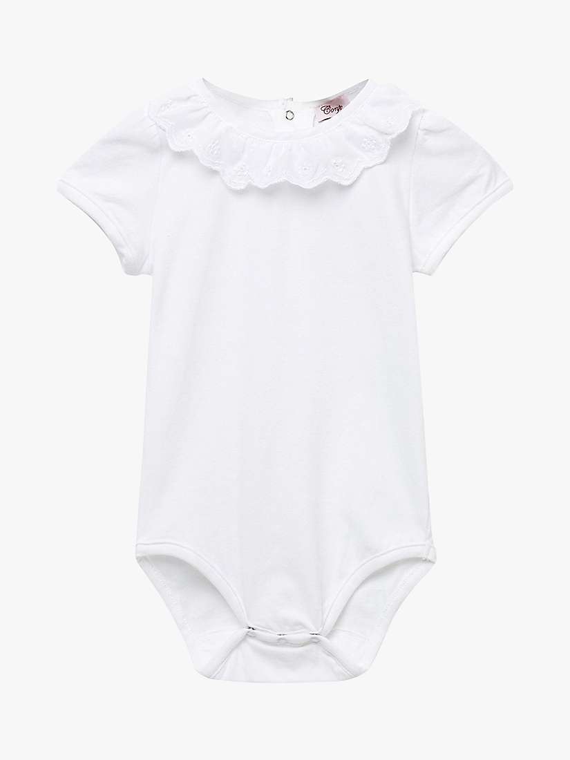 Buy Trotters Baby Katie Anglaise Short Sleeve Bodysuit, White Online at johnlewis.com