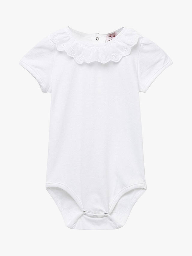 Trotters Baby Katie Anglaise Short Sleeve Bodysuit, White