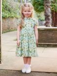 Trotters Kids' Carline Rose Print Dress, Pale Blue