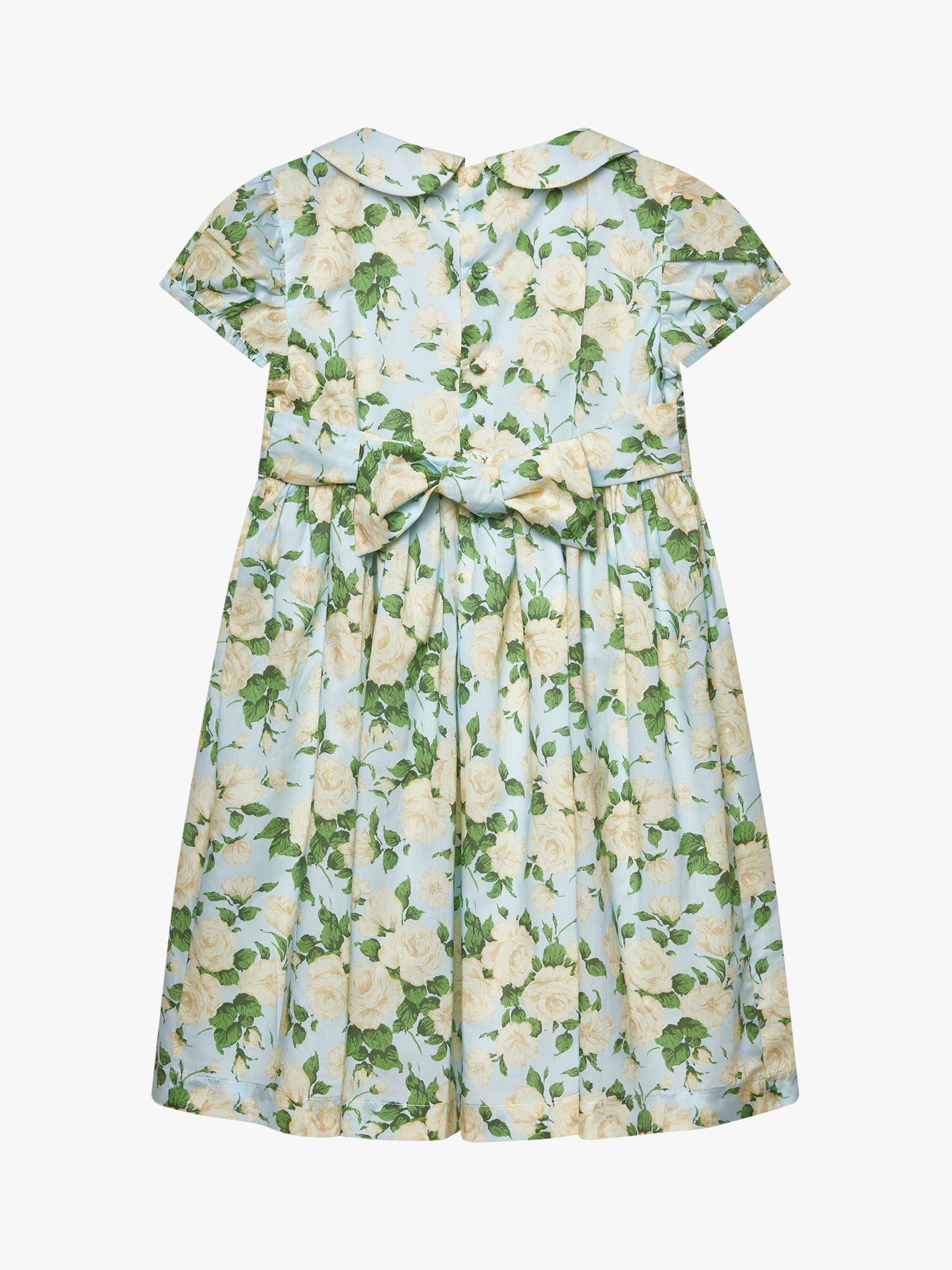 Buy Trotters Kids' Carline Rose Print Dress, Pale Blue Online at johnlewis.com