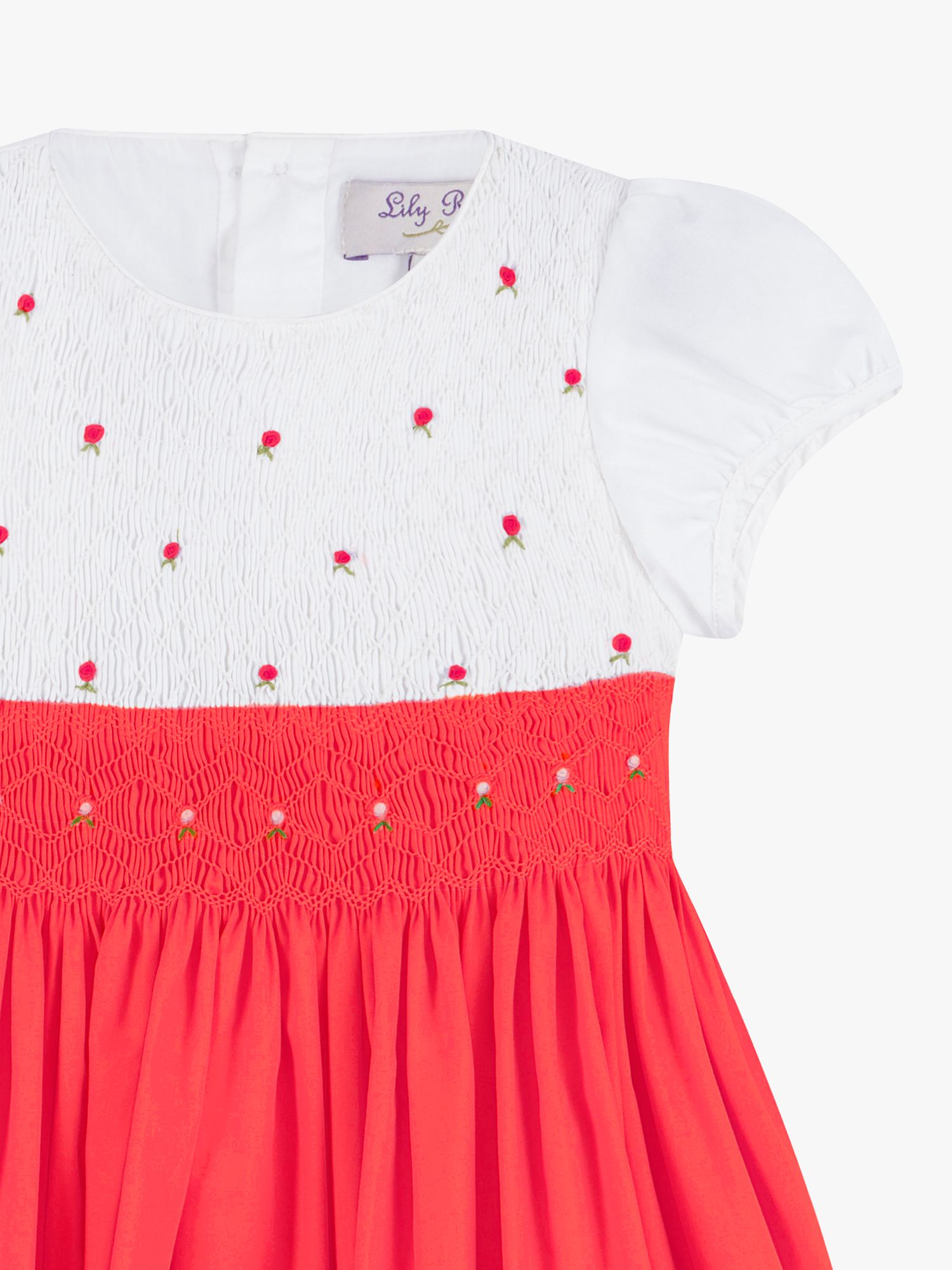 Buy Trotters Kids' Willow Rose Hand Smocked Bodice Dress, Watermelon Online at johnlewis.com