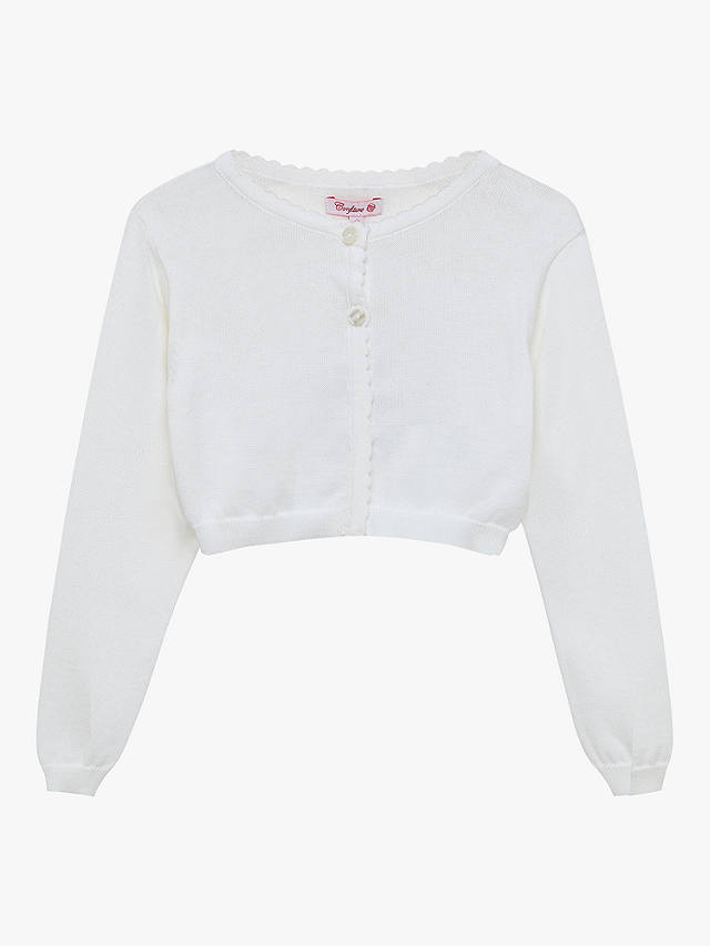 Trotters Kids' Sophie Cropped Cardigan, White