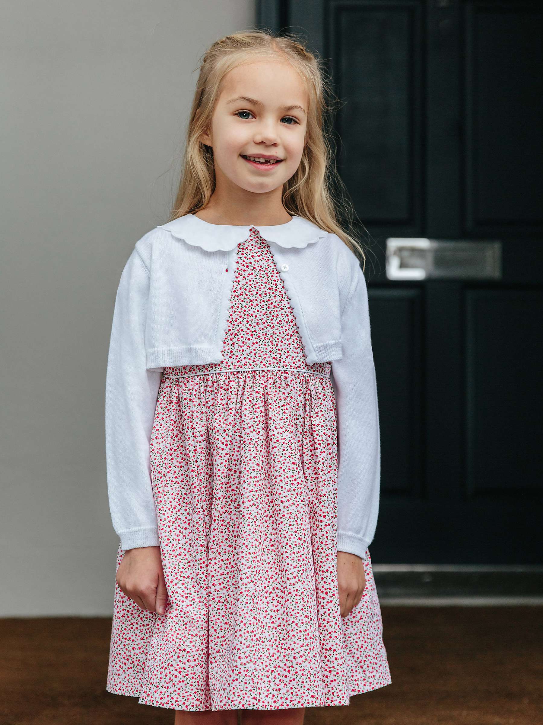 Buy Trotters Kids' Sophie Cropped Cardigan, White Online at johnlewis.com