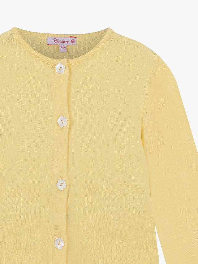 Trotters Kids' Pretty Button Cardigan, Yellow