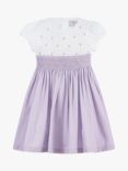 Trotters Kids' Rose Hand-Smocked Dress, Lilac