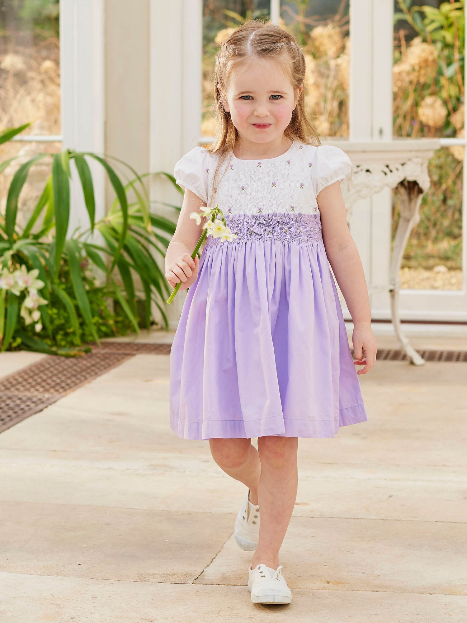 Buy Trotters Kids' Rose Hand-Smocked Dress Online at johnlewis.com