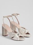 L.K.Bennett Eliana Metallic Crinkle Satin Sandals
