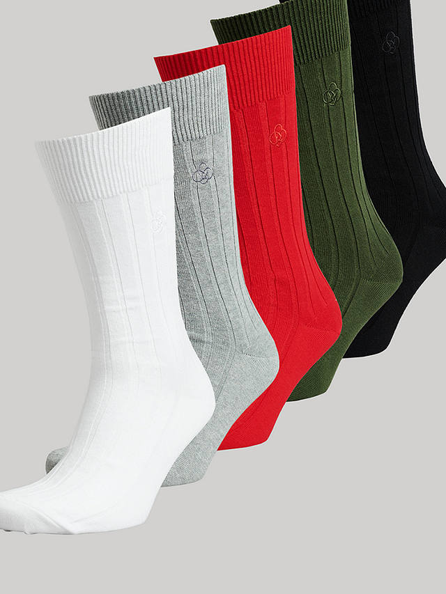 Superdry Organic Cotton Blend Ribbed Sock Gift Set, Seasonal