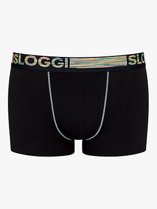 sloggi GO ABC Natural Cotton Stretch Hipster Trunks, Pack of 6, Black 