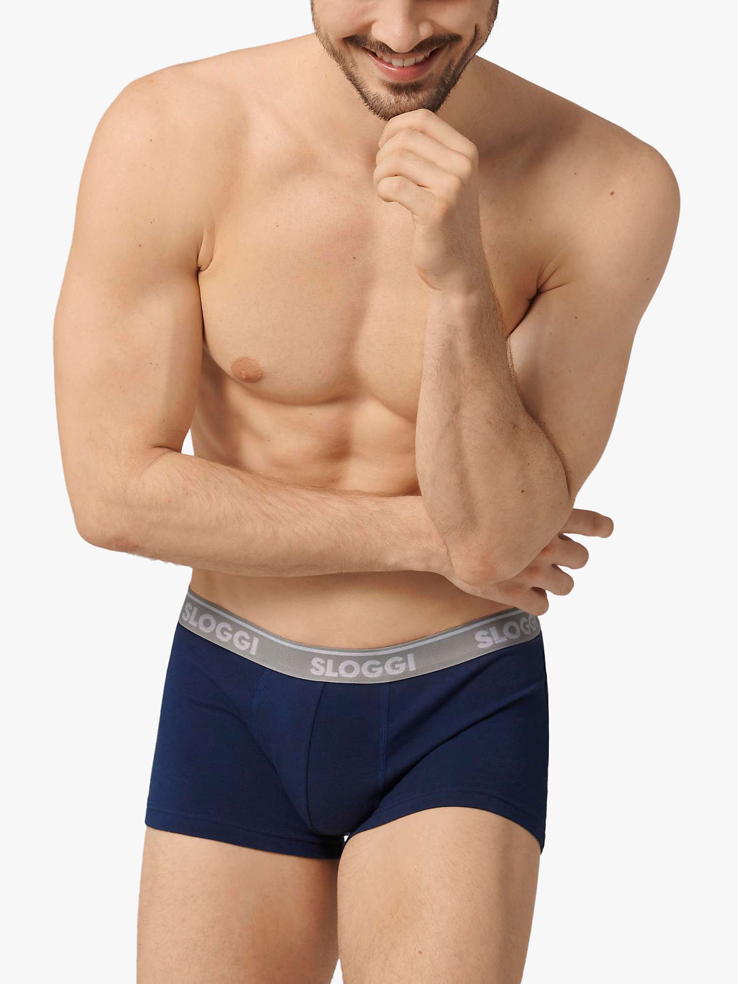 Buy sloggi GO ABC Cotton Stretch Hipster Trunks, Pack of 6, Grey Online at johnlewis.com
