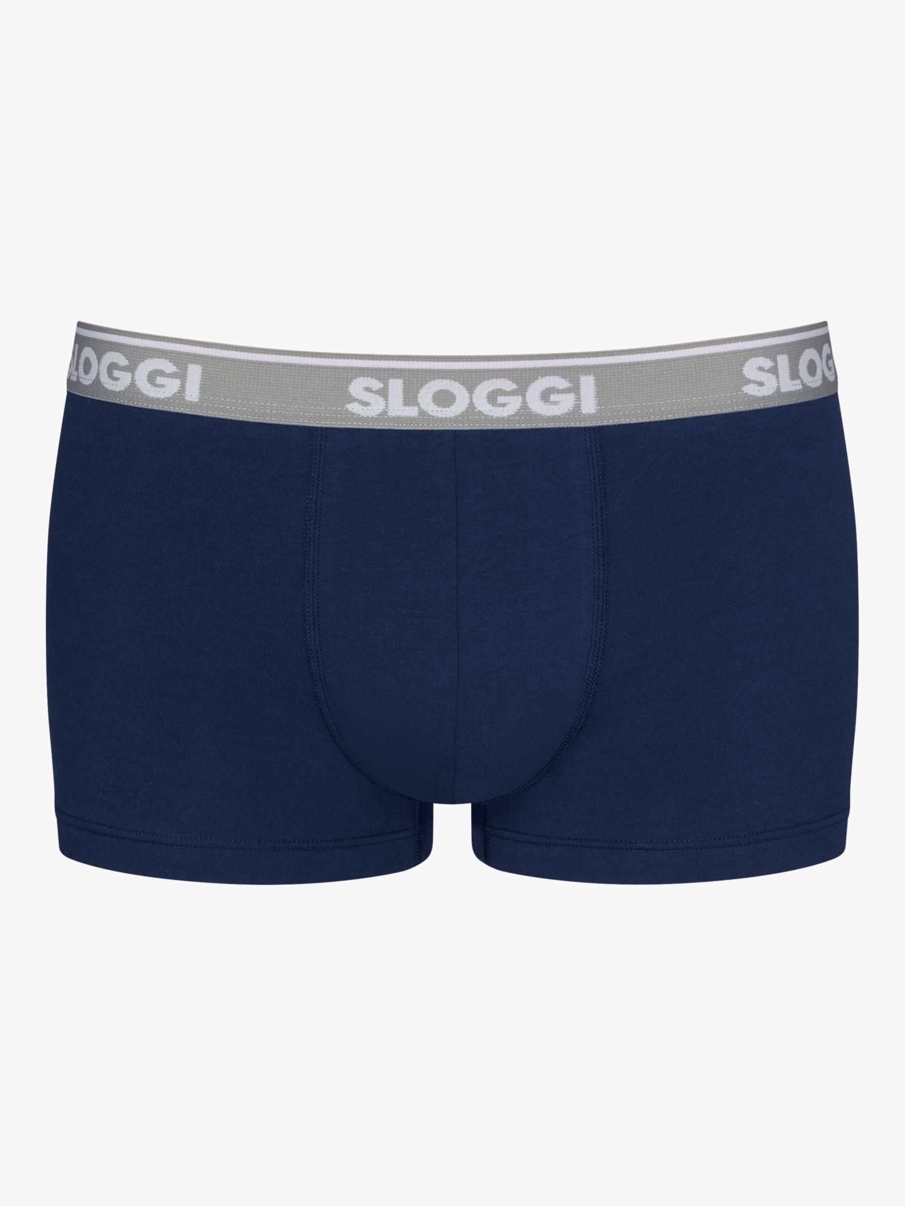 sloggi GO ABC Cotton Stretch Hipster Trunks, Pack of 6, Grey, M
