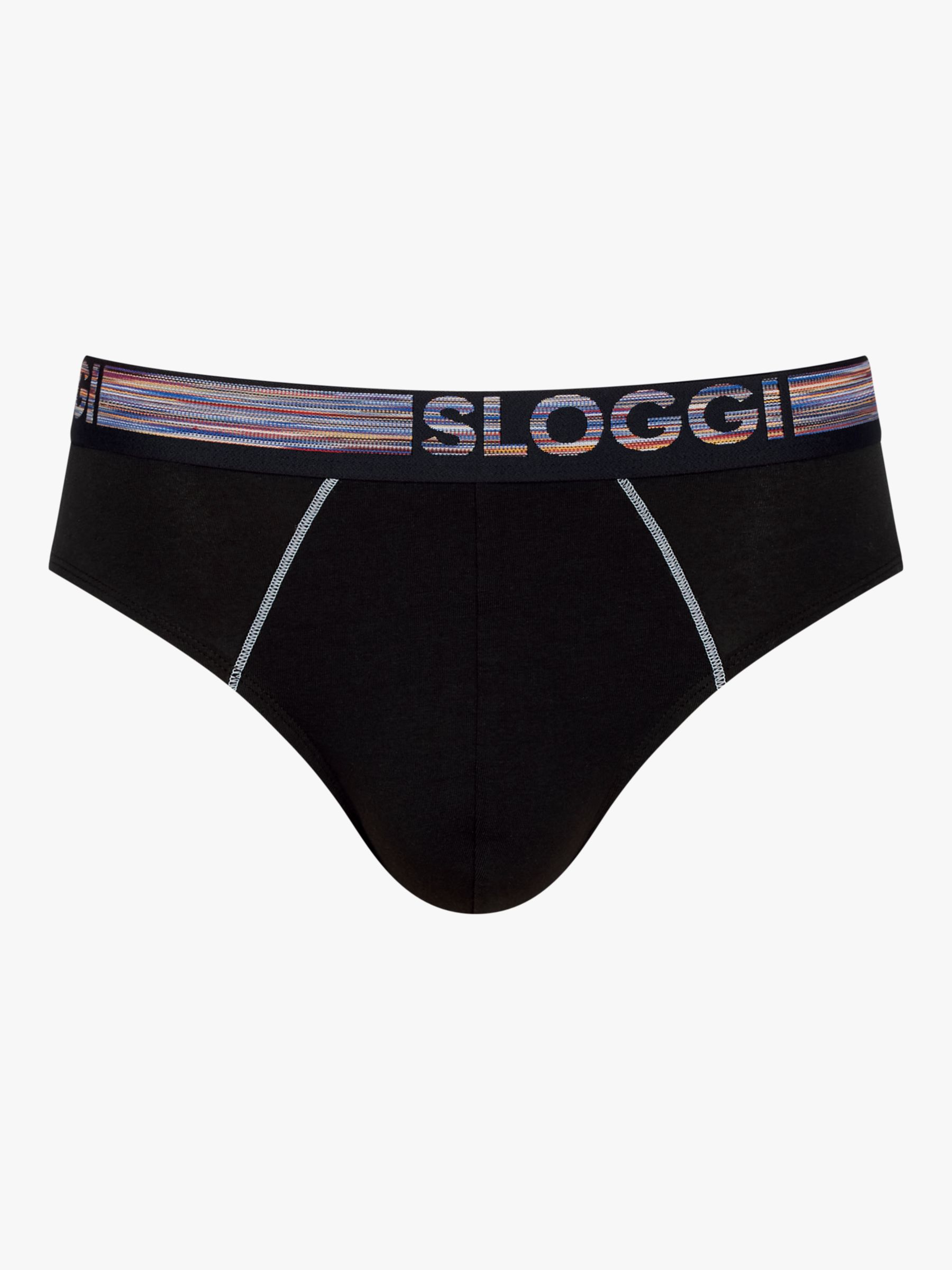 sloggi GO ABC Natural Cotton Stretch Briefs, Pack of 6, Black