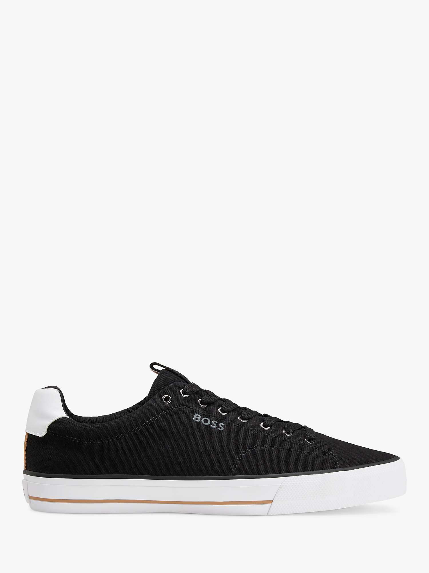 Buy BOSS Aiden Cotton Canvas Trainers, Black Online at johnlewis.com