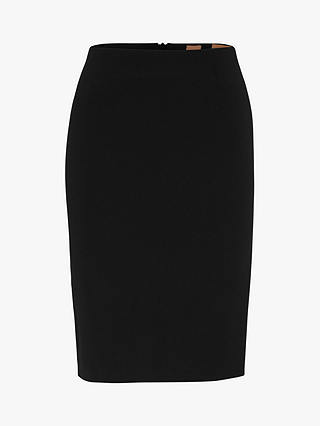 BOSS Vileah Fitted Wool Skirt, Black