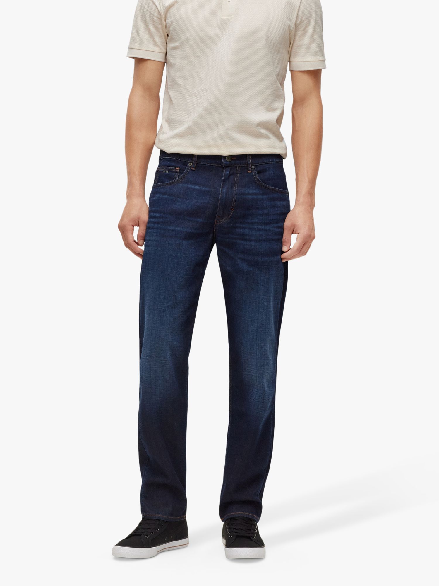 BOSS Anderson Slim Fit Jeans, Navy at John Lewis & Partners