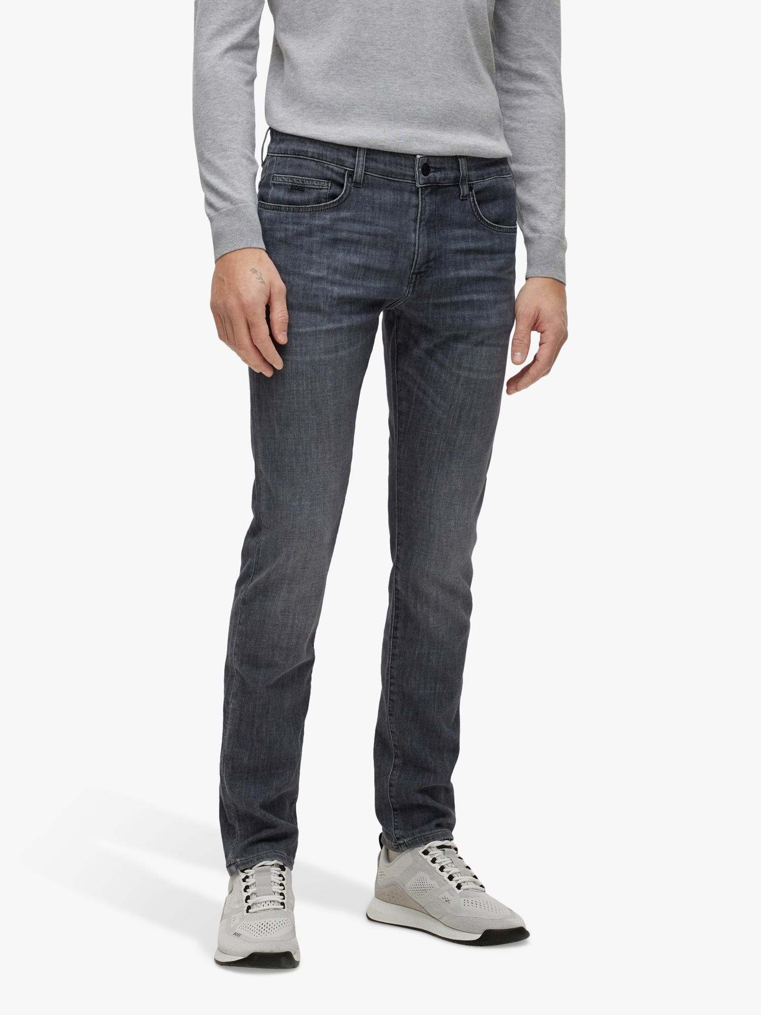 Møde desillusion rookie BOSS Delaware Slim Fit Jeans, Medium Grey at John Lewis & Partners