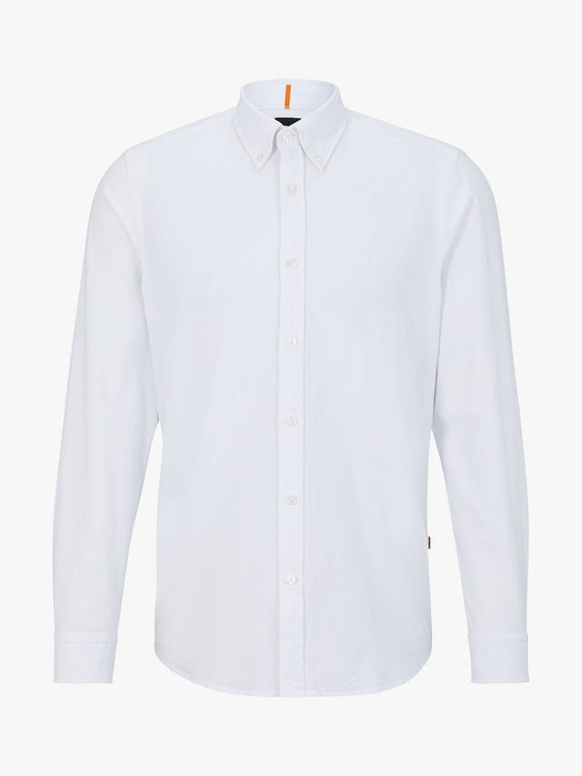 BOSS Rickert Button Down Collar Shirt, White