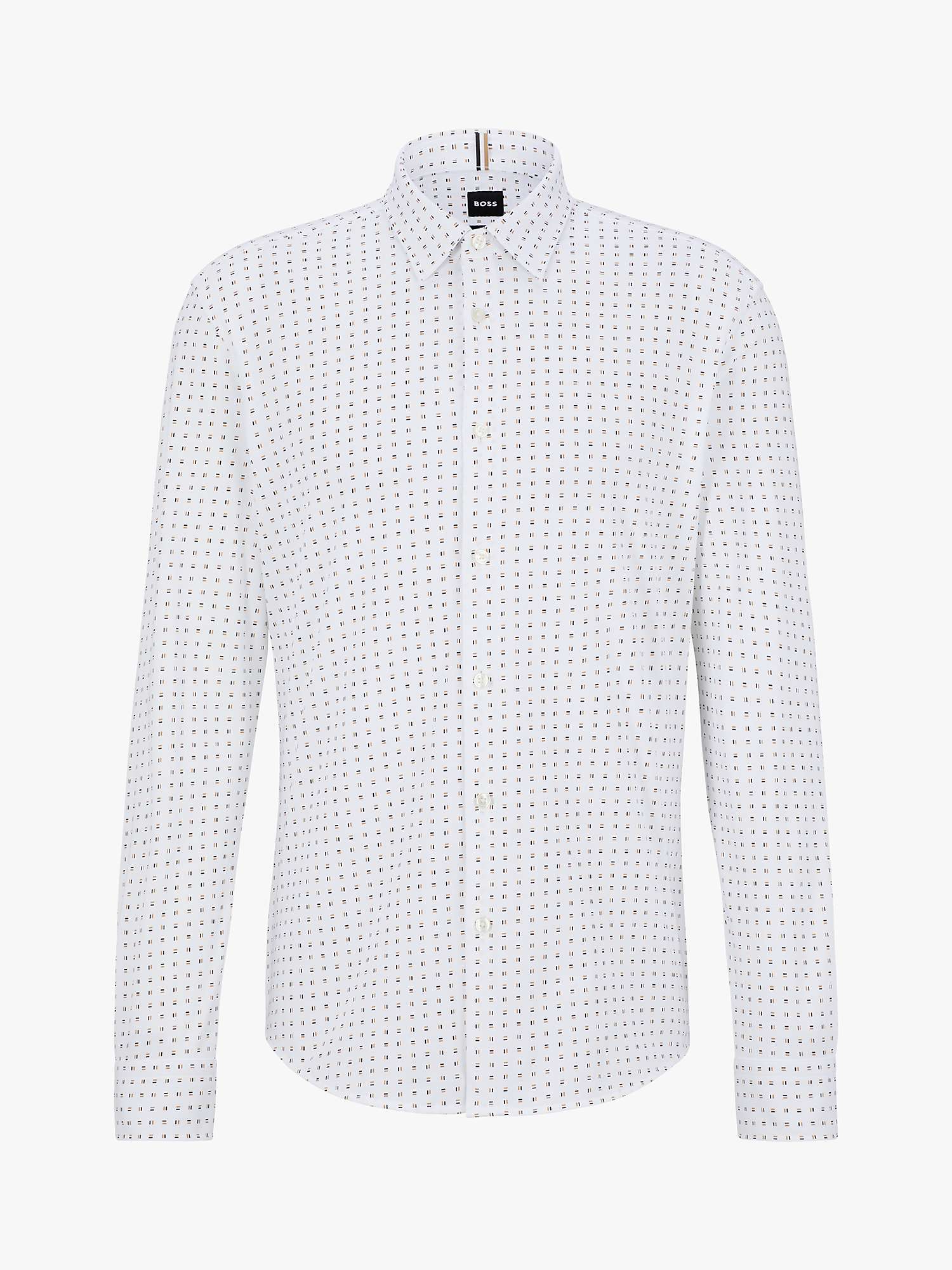 BOSS Roan Slim Fit Shirt, White at John Lewis & Partners