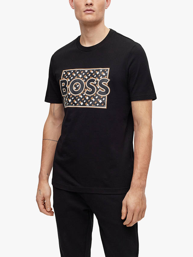 BOSS Tiburt Logo Print T-Shirt, Black