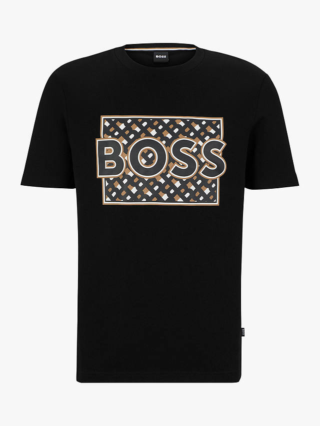 BOSS Tiburt Logo Print T-Shirt, Black