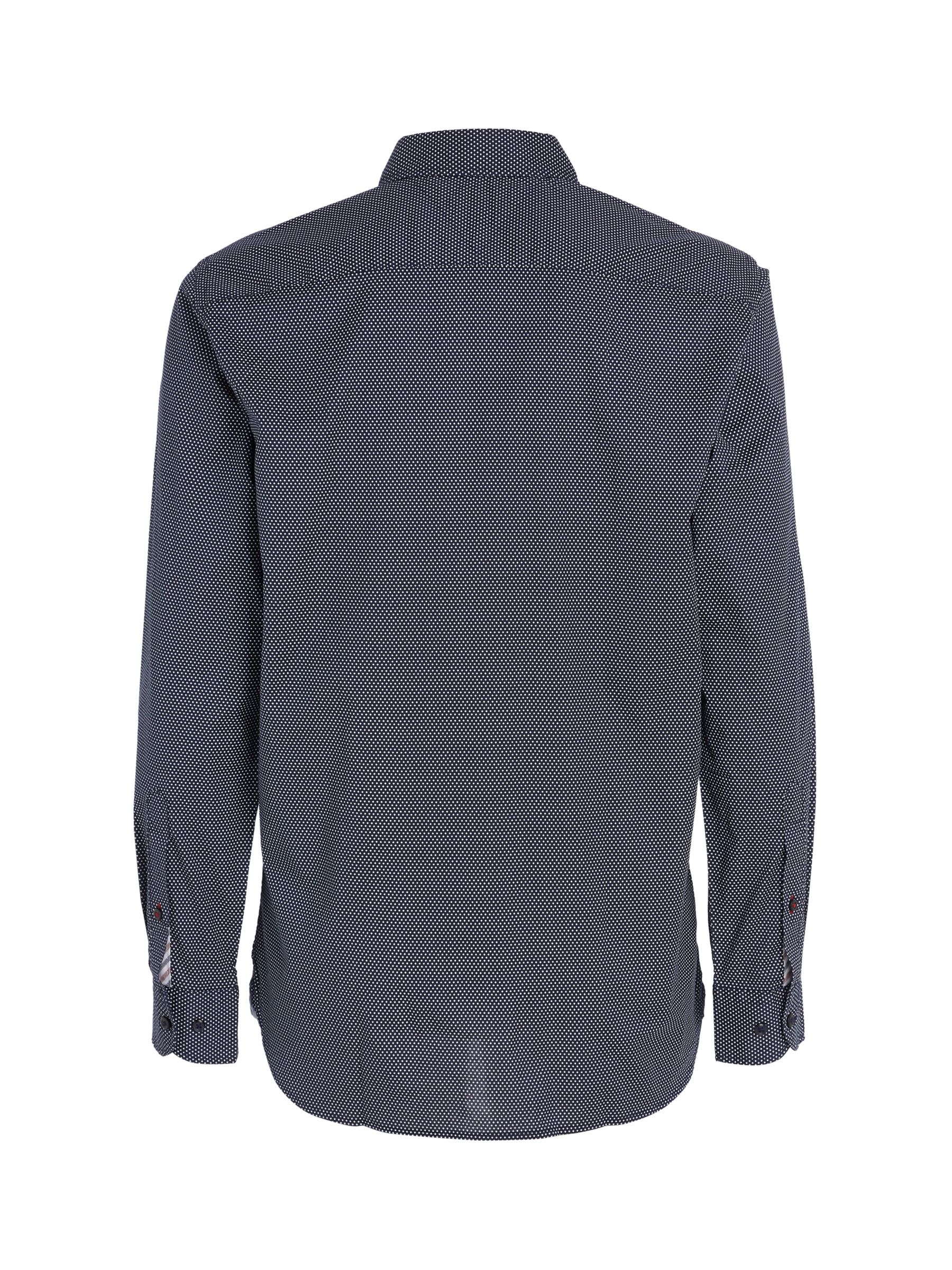 Tommy Hilfiger Dot Print Organic Cotton Shirt, Carbon Navy/White, XS