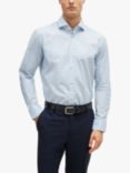 HUGO Regular Fit Check Shirt, Pastel Blue/White