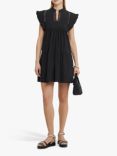 kourt Callan Mini Cotton Midi Dress, Black