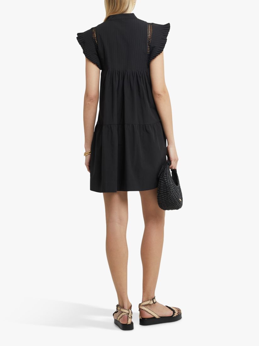 kourt Callan Mini Cotton Midi Dress, Black, S