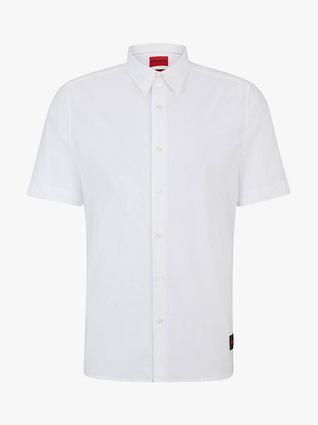 HUGO Ebor Short Sleeve Shirt, Open White