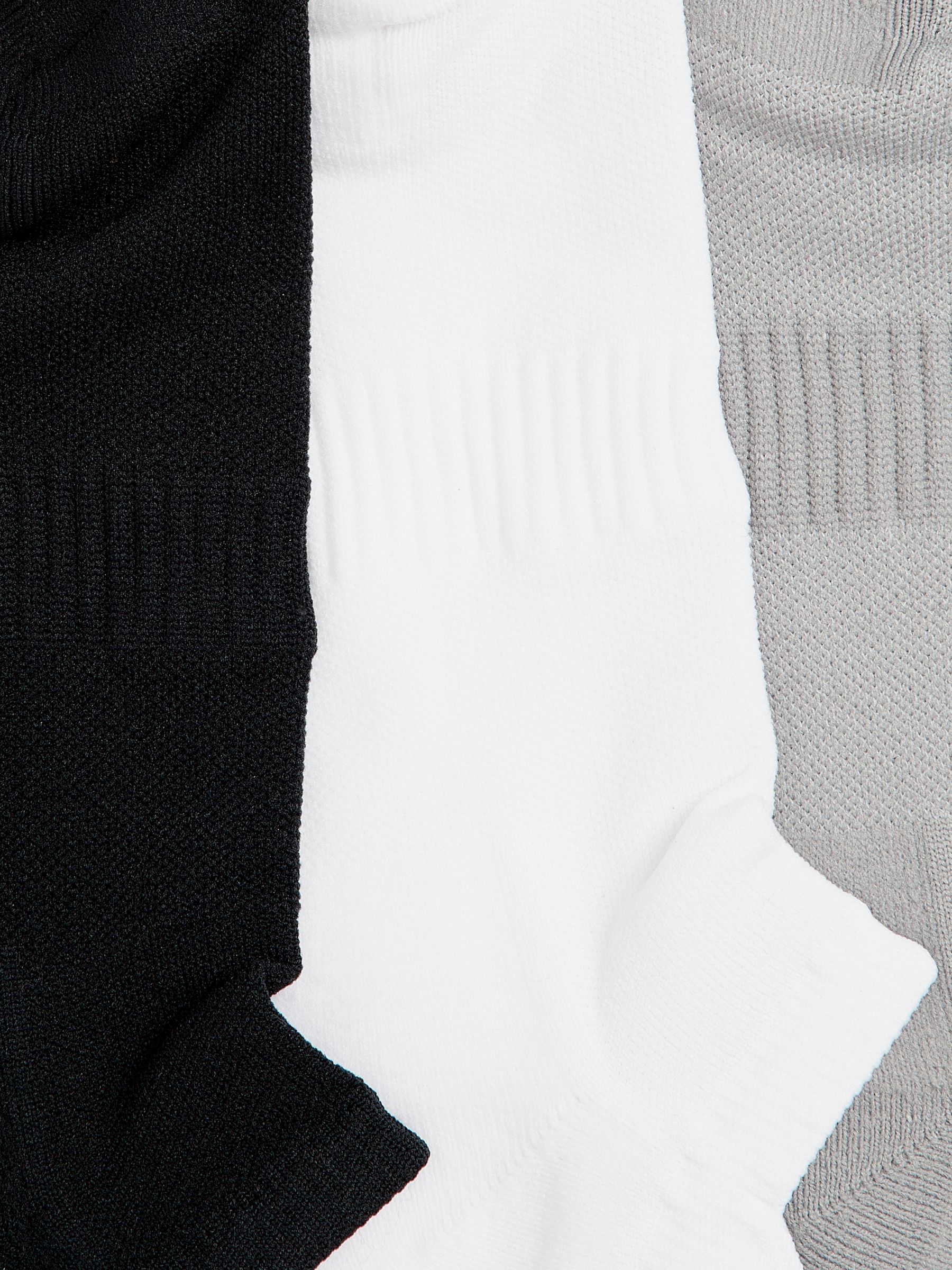 Buy John Lewis Men's Training Socks, Pack of 3, Black/Grey/White Online at johnlewis.com