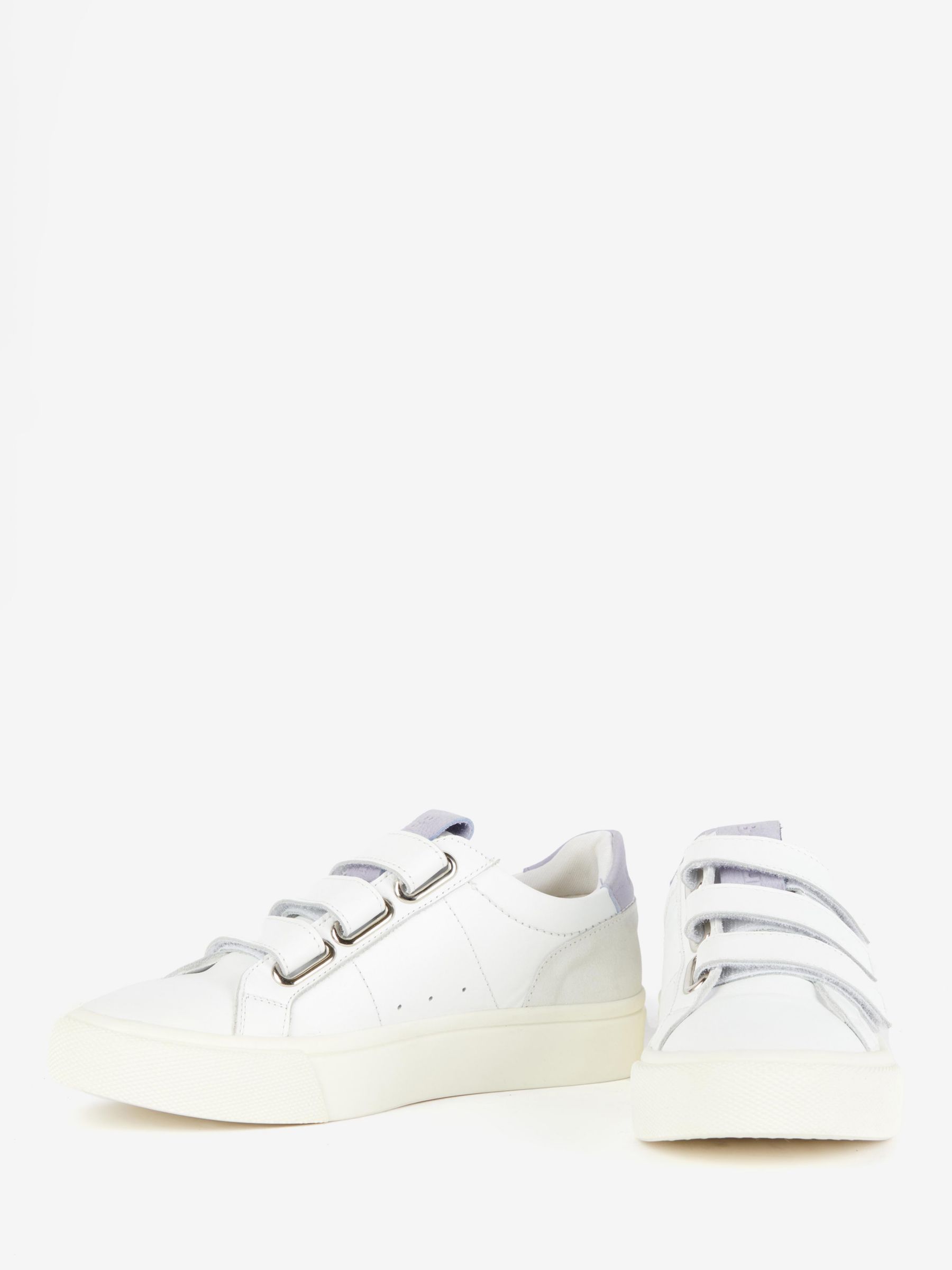 Barbour Georgie Leather Trainers, White/Lavender at John Lewis & Partners