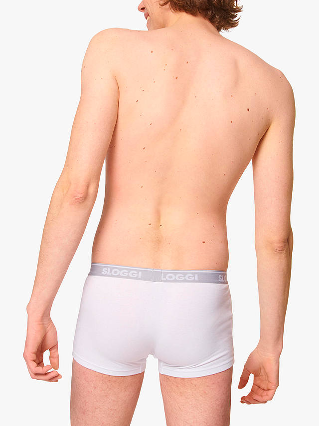 sloggi GO ABC Cotton Stretch Hipster Trunks, Pack of 6, White 