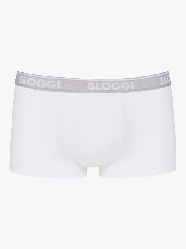 sloggi GO ABC Cotton Stretch Hipster Trunks, Pack of 6, White 