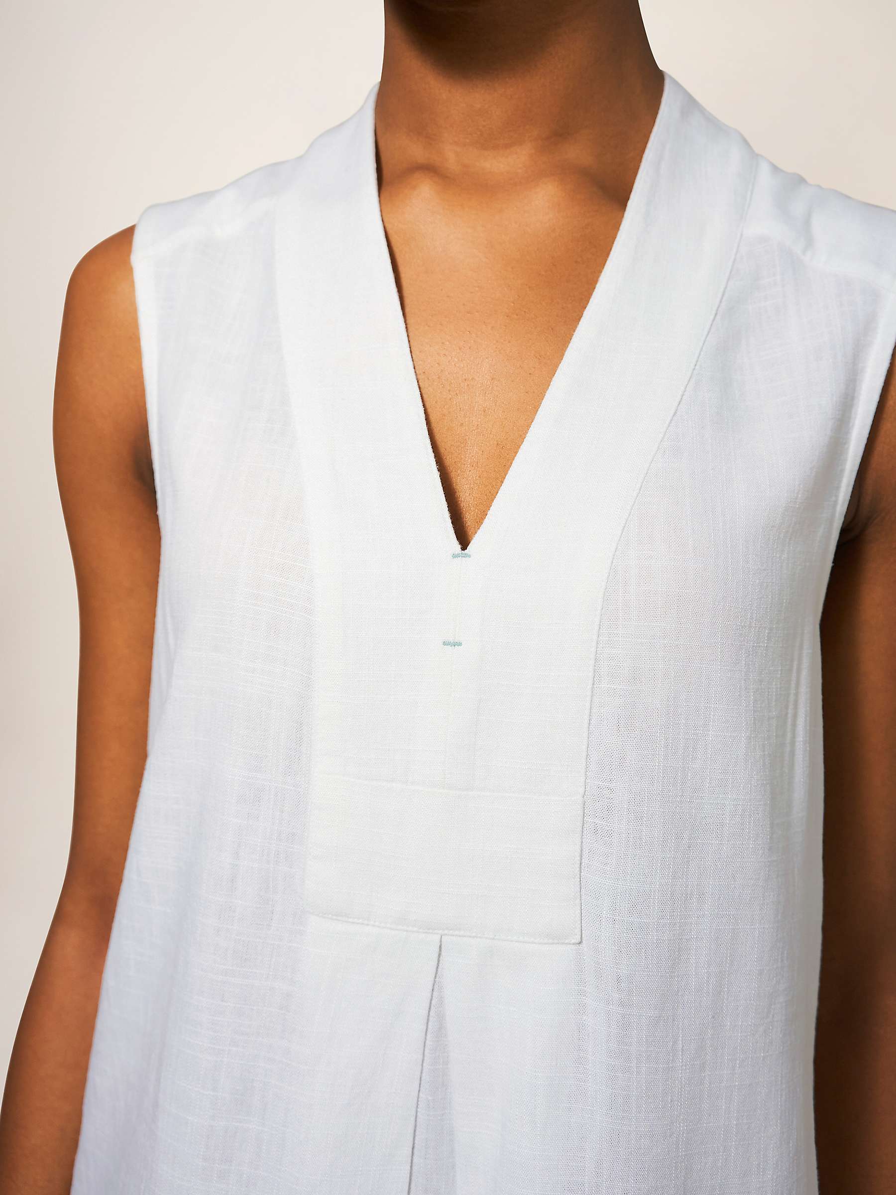 Buy White Stuff Celia V-Neck Shirt, White Online at johnlewis.com