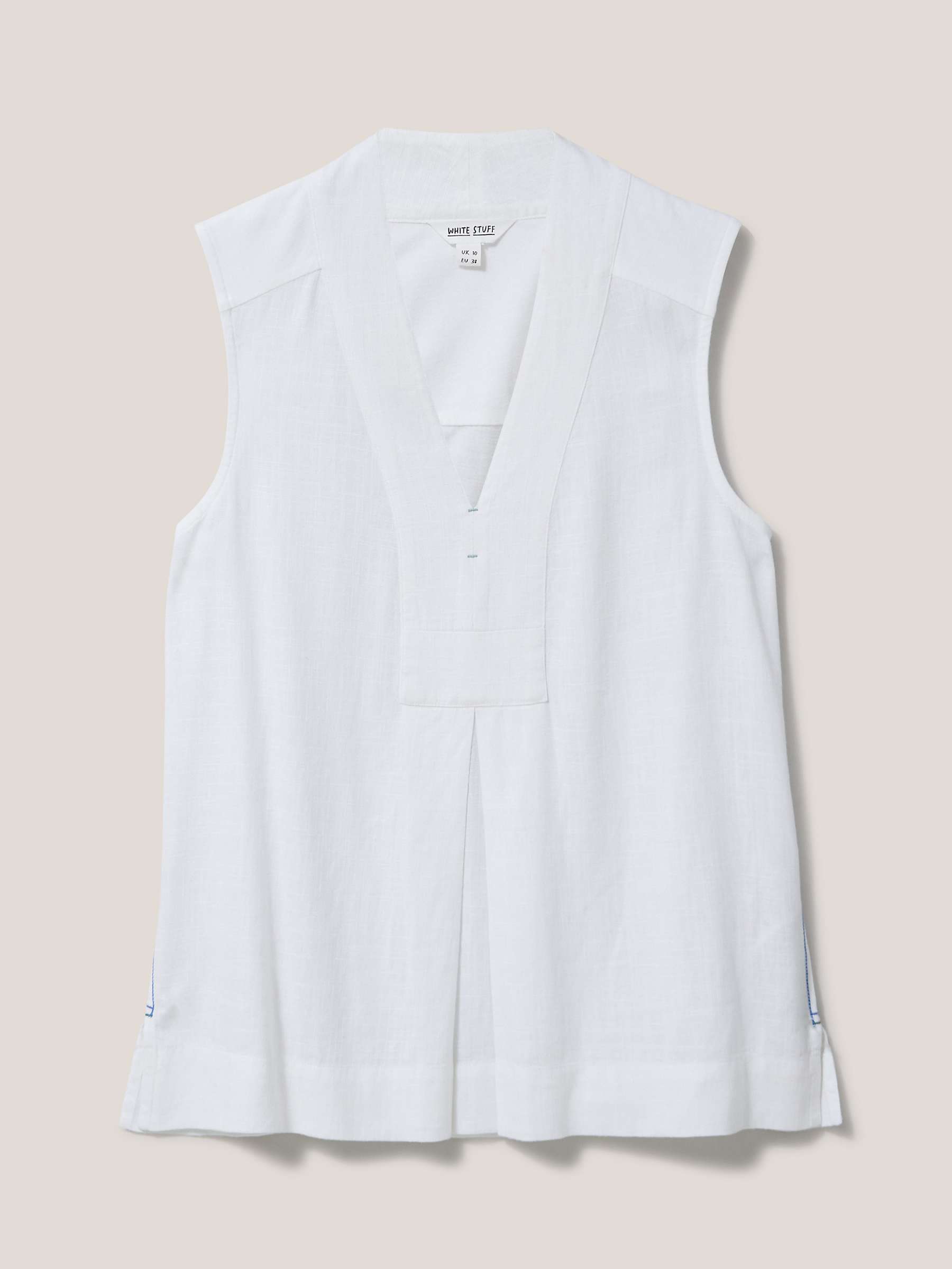 Buy White Stuff Celia V-Neck Shirt, White Online at johnlewis.com