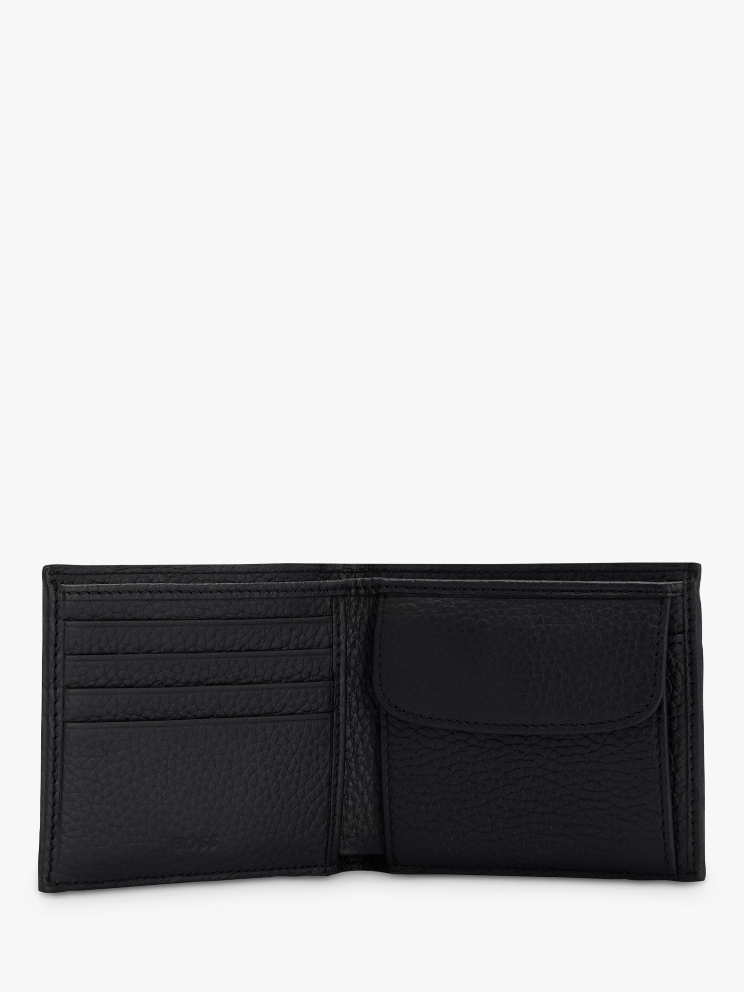 BOSS Crosstown 4 Card Slots Leather Wallet, Black, One Size