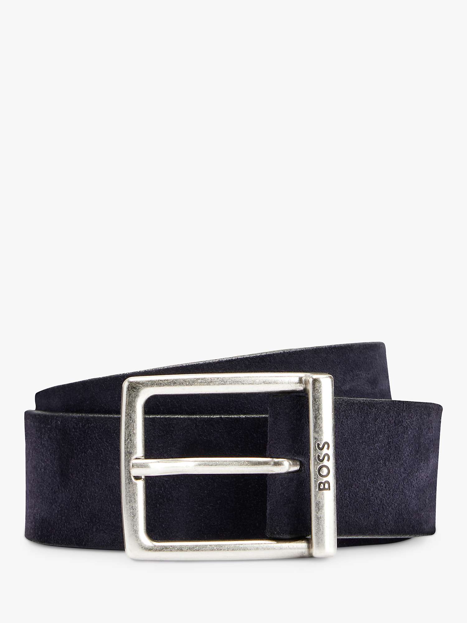 Buy BOSS Rudy Leather Belt, Dark Blue Online at johnlewis.com