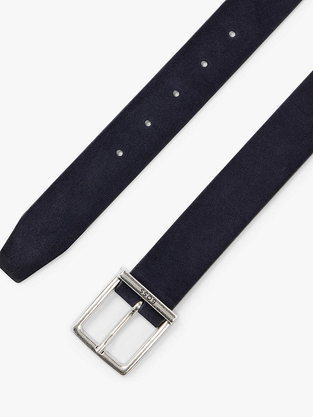 BOSS Rudy Leather Belt, Dark Blue
