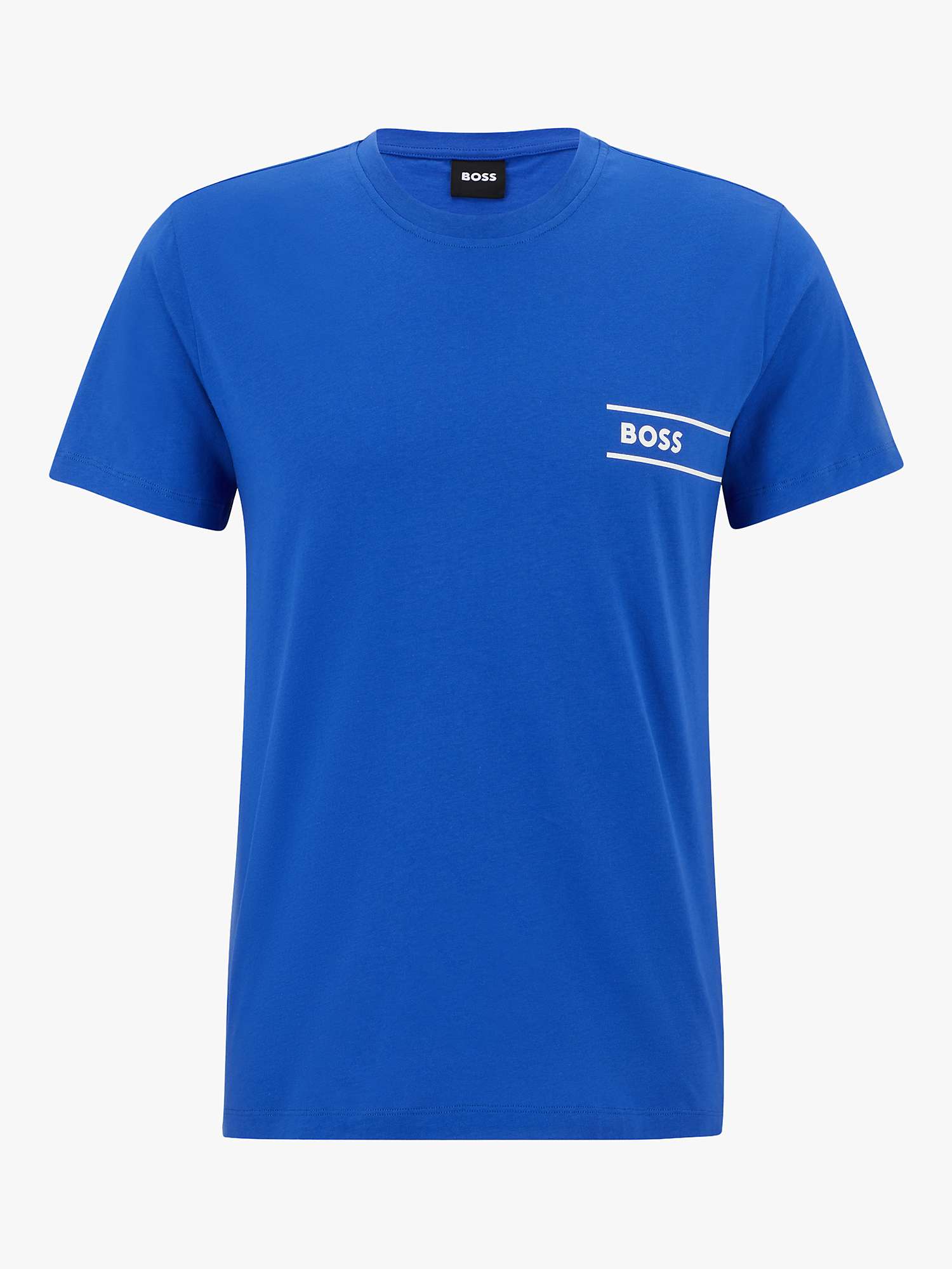 BOSS Cotton Lounge T-Shirt, Bright Blue at John Lewis & Partners