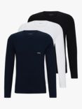 BOSS Regular Fit Long Sleeve Lounge Top, Pack of 3, Navy/Multi, Navy/Multi